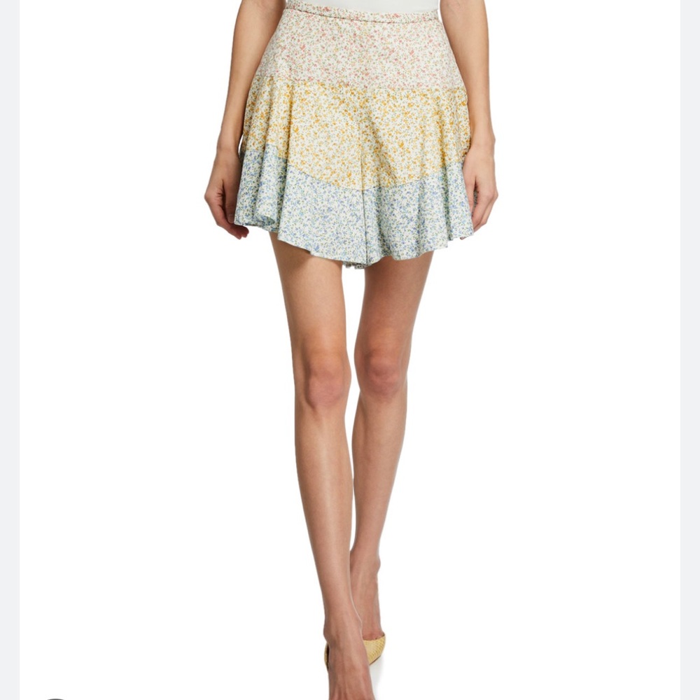 PETERSYN Amory Colorblock Floral-Print Shorts